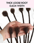 thick ends of dark brown human hair dreadlock extensions