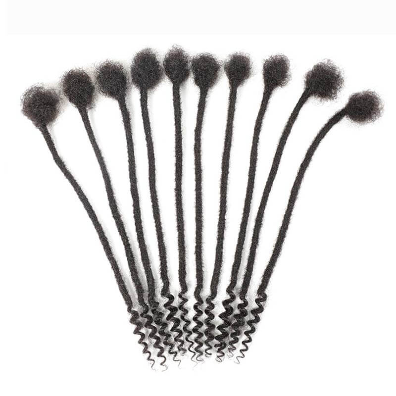 natural black with curly ends human hair dreadlock extensions