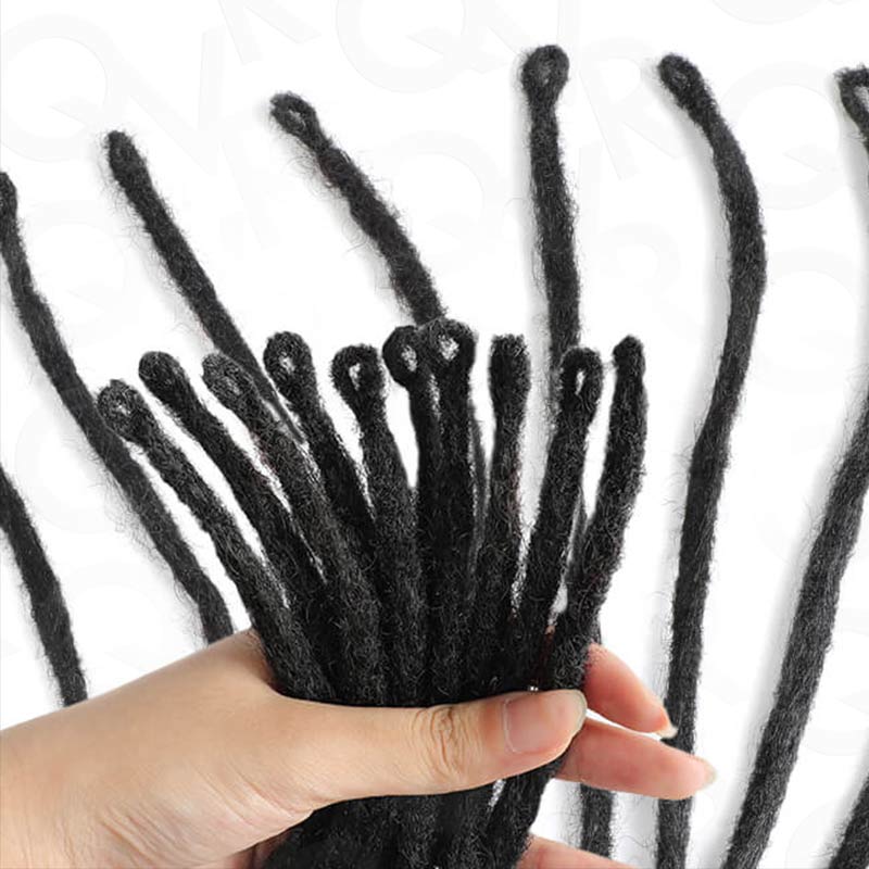 QVR Thick Crochet Dreadlocks Natural Black Human Hair Loc Extensions