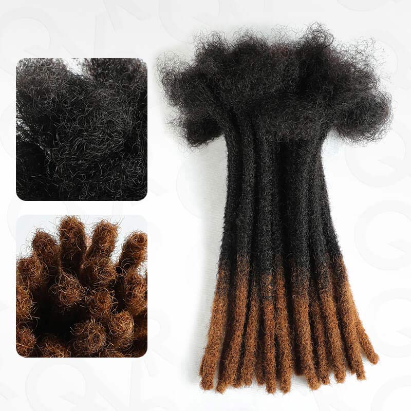 QVR Handmade Dreadlocks Ombre #T1B/30 Color Thickness 0.6cm Loc Extensions Human Hair