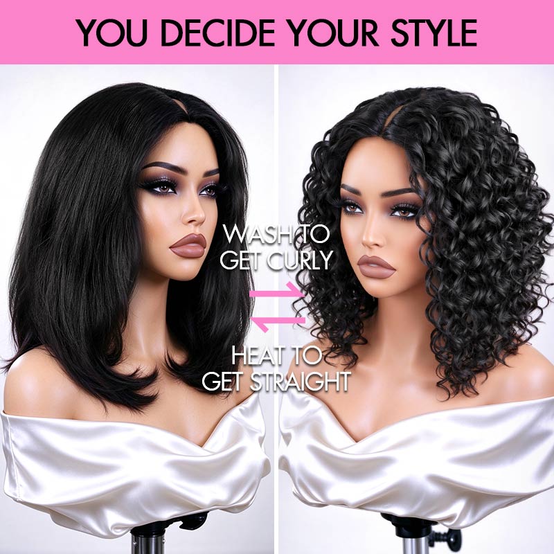 V Part Upart Kinky Curly Wigs Upgrade U Part vpart Perruques de cheveux humains Débutant amical