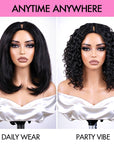 V Part Upart Kinky Curly Wigs Upgrade U Part vpart Perruques de cheveux humains Débutant amical