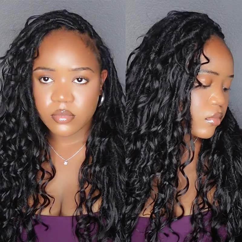 qvr natural black loose wave bulk hair extensions for boho braiding