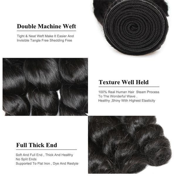 advantages of natural black loose wave brazilian human hair bundles