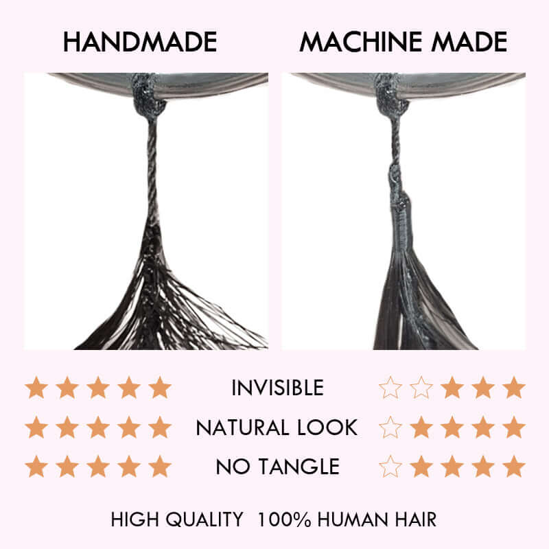 hand-tied invisible crochet human hair extensions 