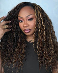 qvr dark brown crochet braids with blonde and brown highlights