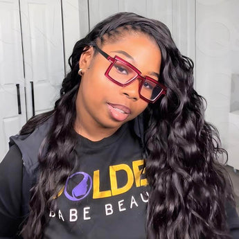 body wave natural black crochet hair on influencer