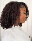 dark brown colored afro kinky curly crochet hair 100% human hair