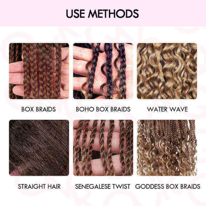 style with our water wave bulk braiding hair extensions with different methds