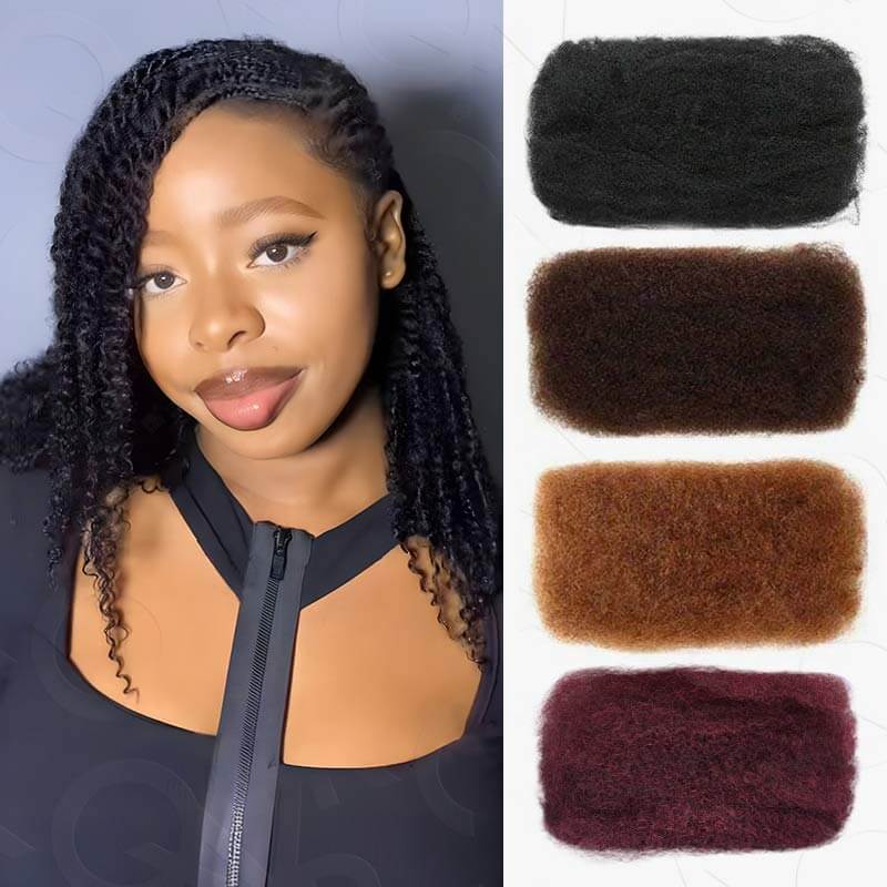 qvr afro kinky bulk hair for mini twist and dreadlock braiding