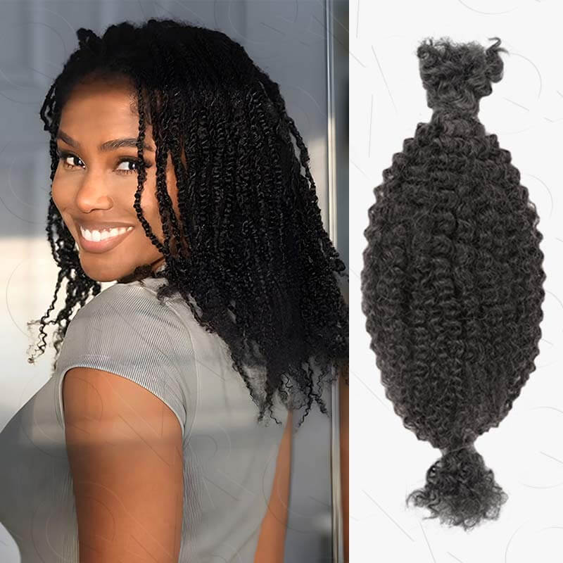 qvr upgraded kinky g bulk natural black color spring twist hair