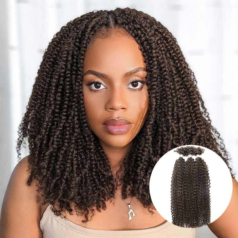brown color kinky twist braiding hair 