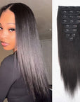 natural black straight clip in hair extensions for adding length