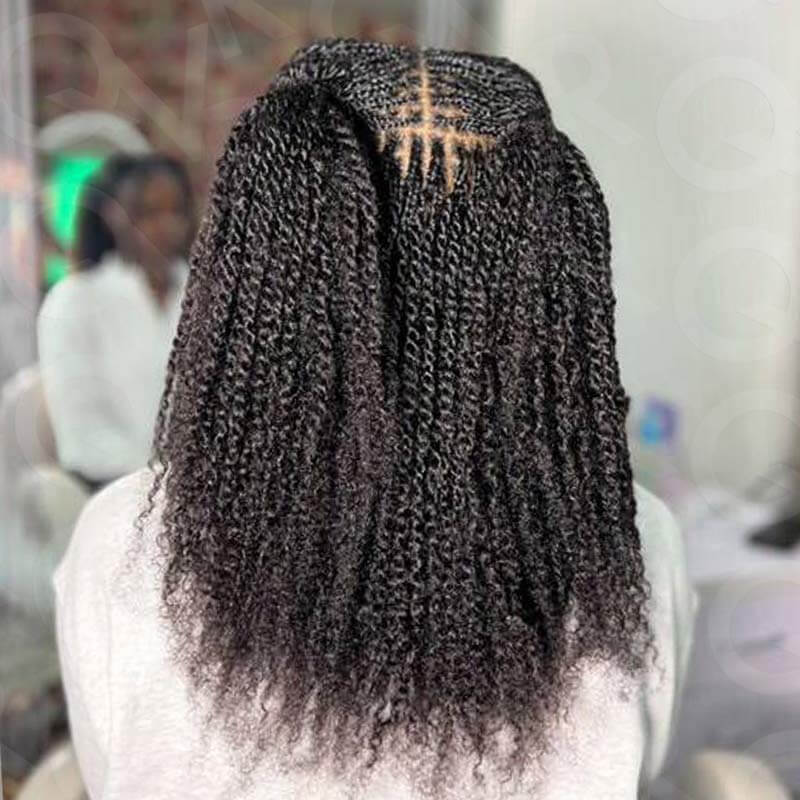twist braids with afro kinky bulk human hair