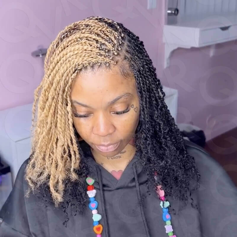 natural black and honey blonde afro kinky bulk human hair