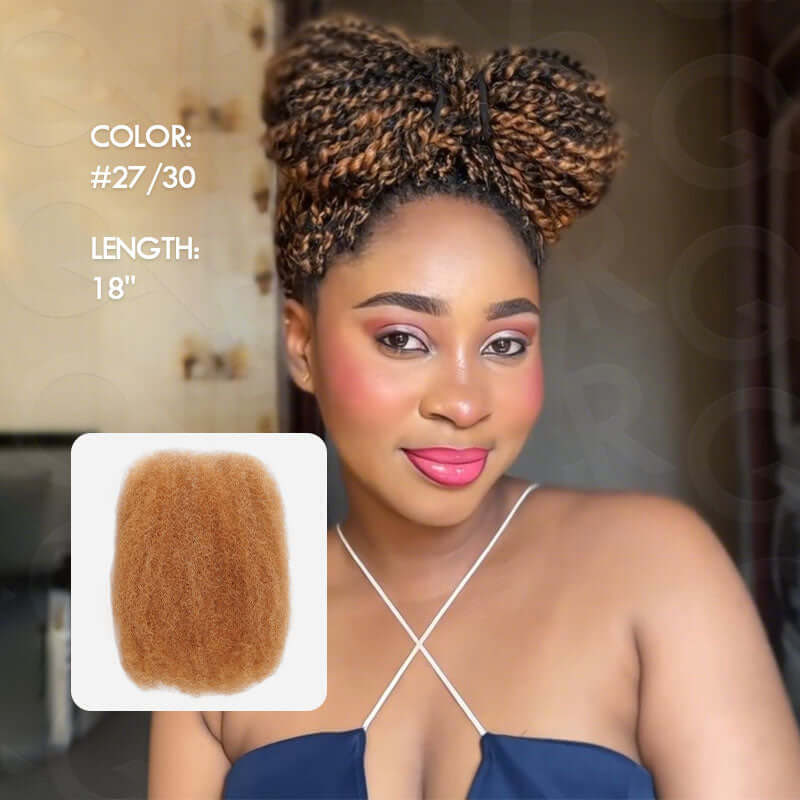 18&quot; 27/30 colored afro kinky bulk human hair