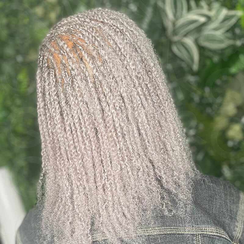 grey afro kinky bulk hair for dreadlocks
