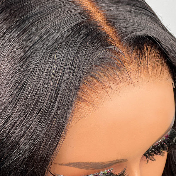 180% density body wave wear and go wig with natural-looking HD lace frontal