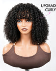 Jerry Curly Short Pixie Bob Cut Perruques de cheveux humains avec une frange Highlight Honey Blonde Perruques colorées pour les femmes noires