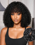 Jerry Curly Short Pixie Bob Cut Perruques de cheveux humains avec une frange Highlight Honey Blonde Perruques colorées pour les femmes noires