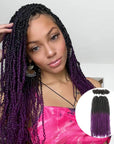 ombre black and purple human hair braiding hair