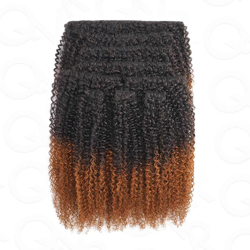 QVR clip in human hair extensions with natural volume