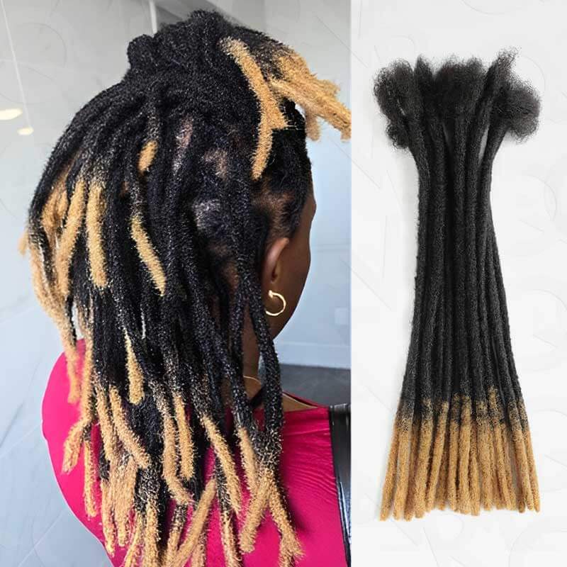 qvr handmade ombre t1b/27 colored human hair dreadlock extensions