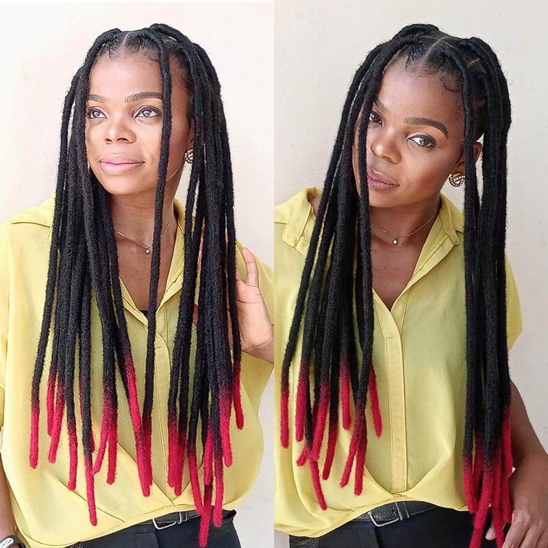 long mixed color dreadlock extensions