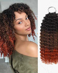 red ends black roots crochet braids extensions kinky curly texture