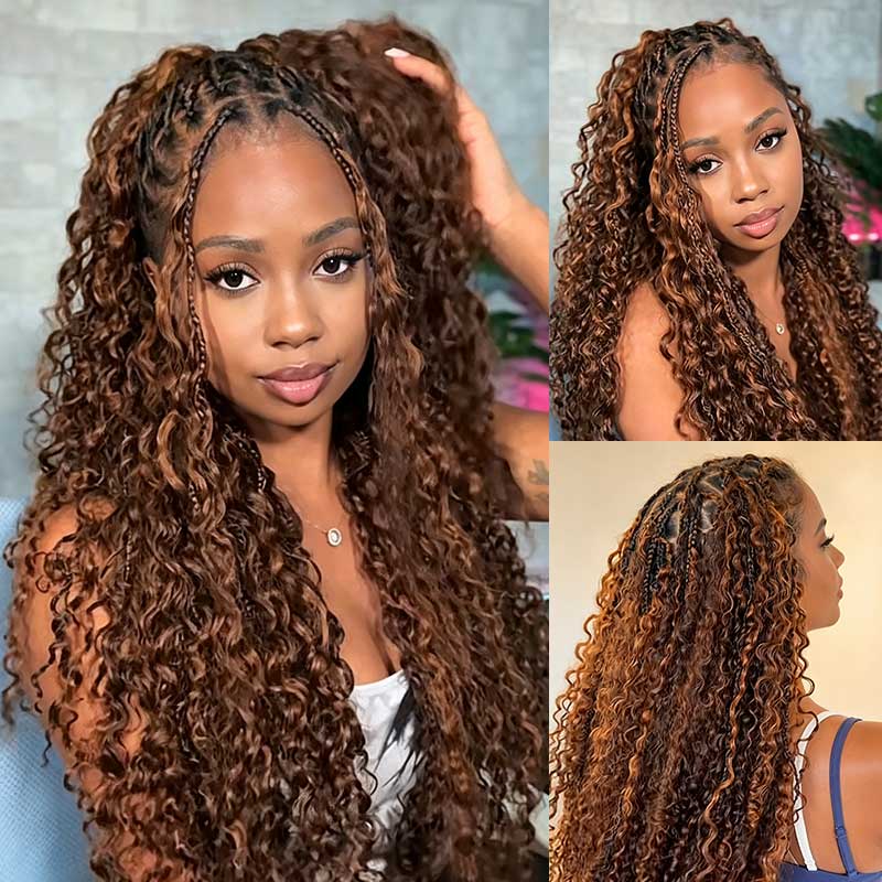 QVR Seamless Burmese Curly Feather Crochet Hair Highlight 