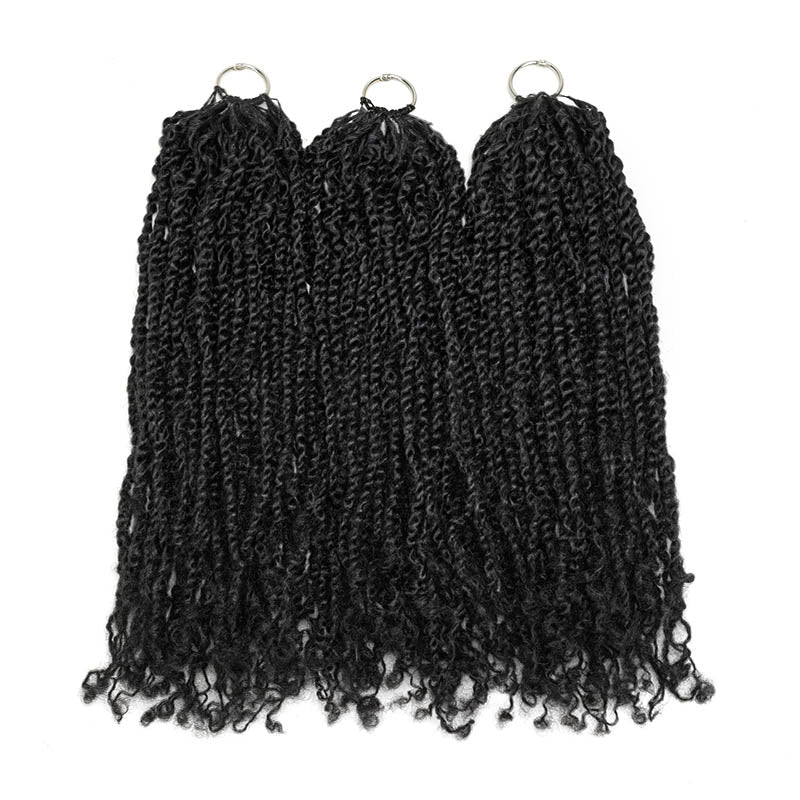 QVR Pre-Twisted Passion Twist Feather Crochet Braiding Hair Extensions for Women