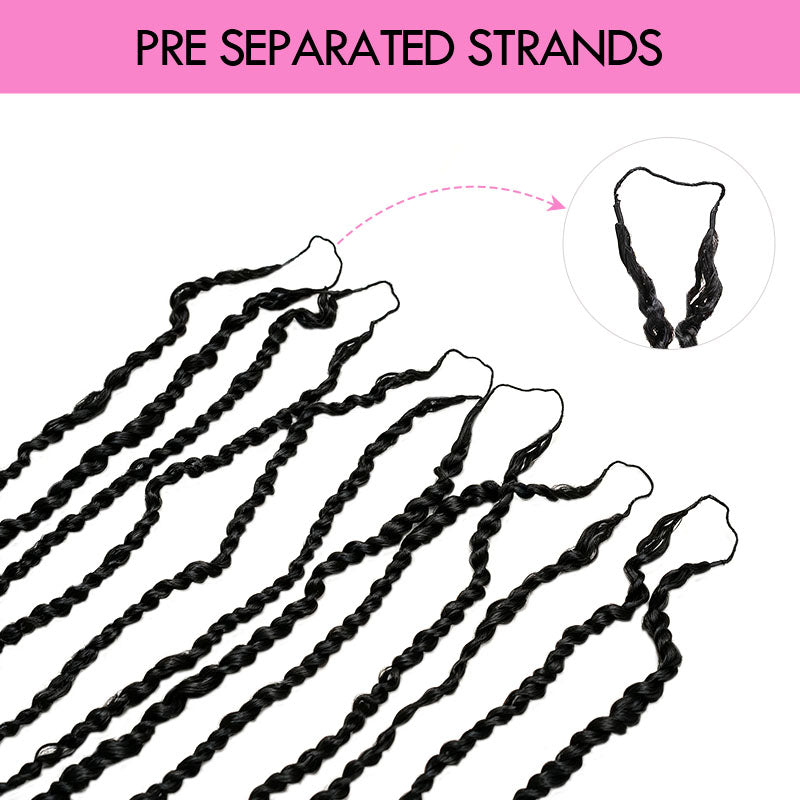 QVR Pre-Twisted Passion Twist Feather Crochet Braiding Hair Extensions for Women