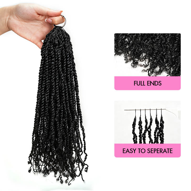 QVR Pre-Twisted Passion Twist Feather Crochet Braiding Hair Extensions for Women