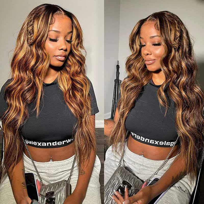 soft body wave qvr wigs with p4/27 honey blonde