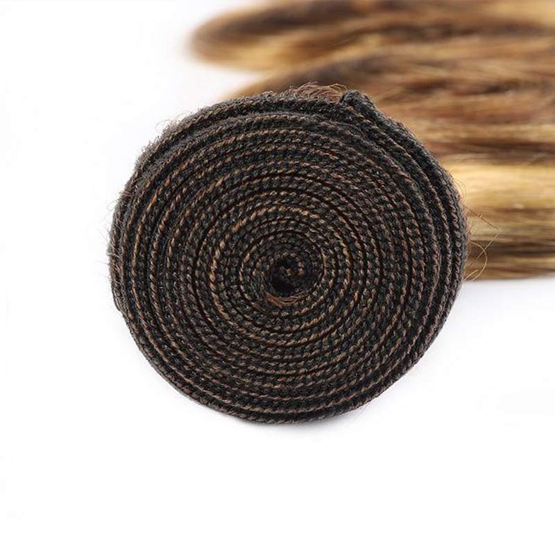 machine weft p4/27 highlight body wavve human hair bundles