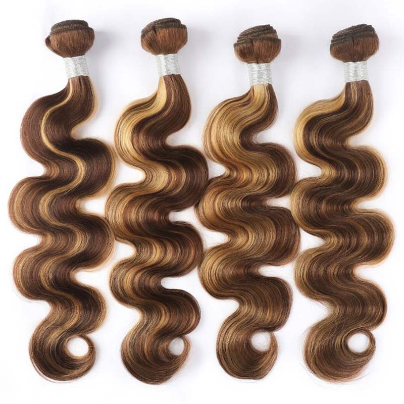 piano highlight color body wavve ombre human hair bundles 4 bundles
