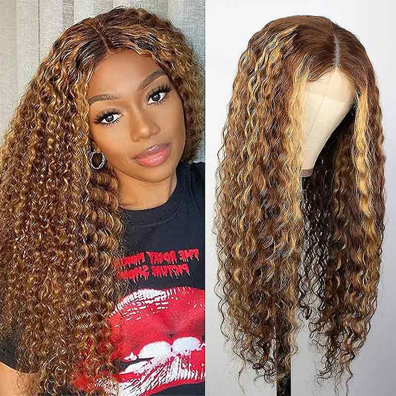 highlighted wear and go glueless wig with HD lace