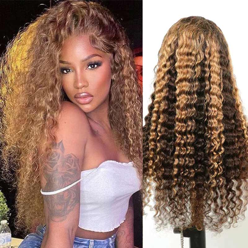 QVR glueless deep wave human hair wear and go wig