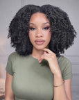 QVR Afro Kinky Curly Crochet Hair Machine Made Natural Black Feather Human Hair Extension