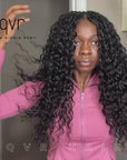 QVR Water Wave Crochet Hair Natural Black Machine Made Feather Human Hair Extension