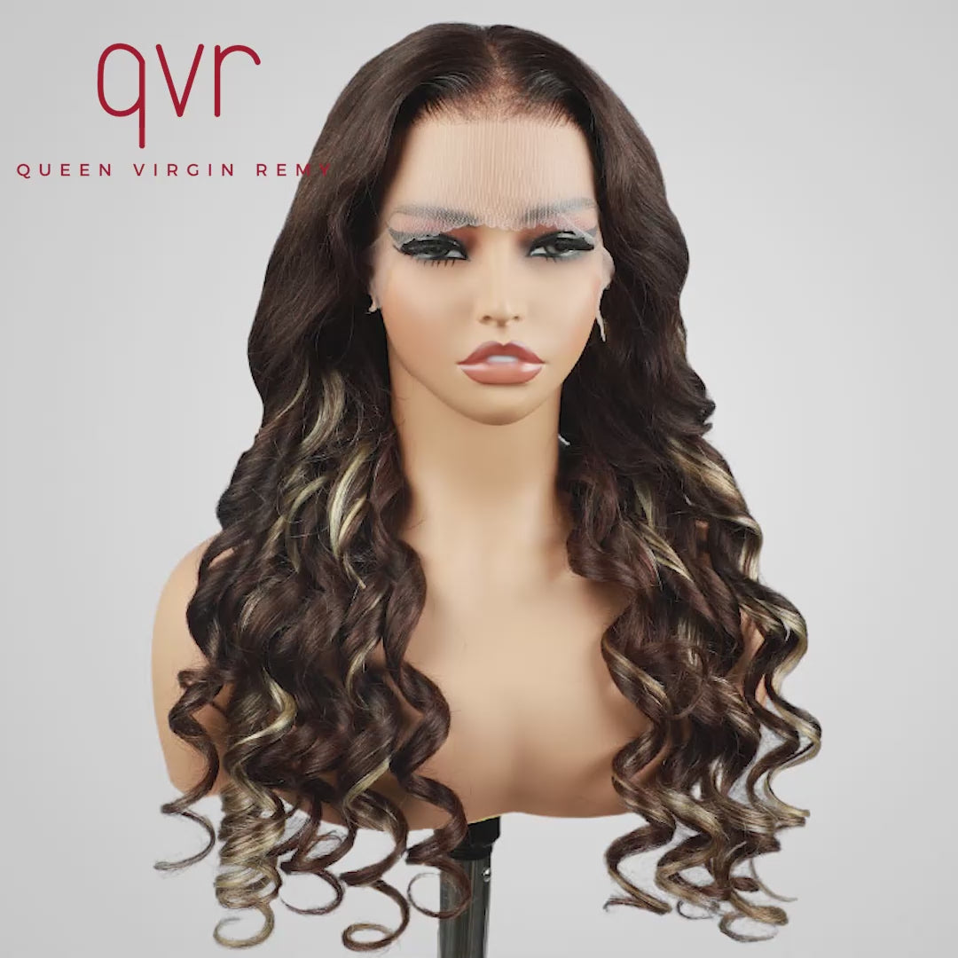 qvr human hair lace wigs with natural body wave texture