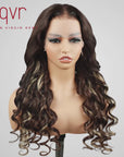 qvr human hair lace wigs with natural body wave texture