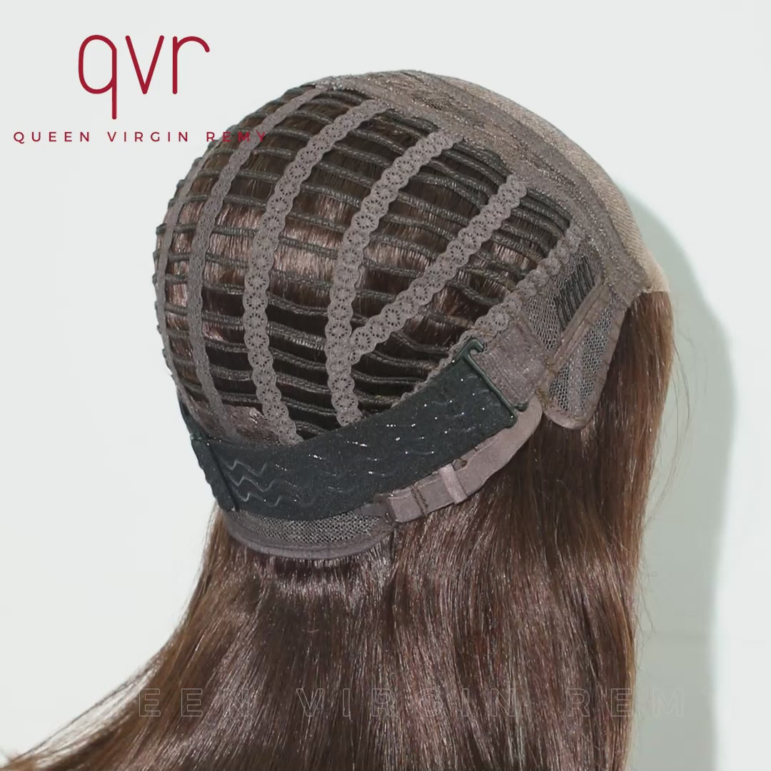 sleek short bob wig in dark brown #4, crafted with 15A unprocessed virgin hair for a natural look