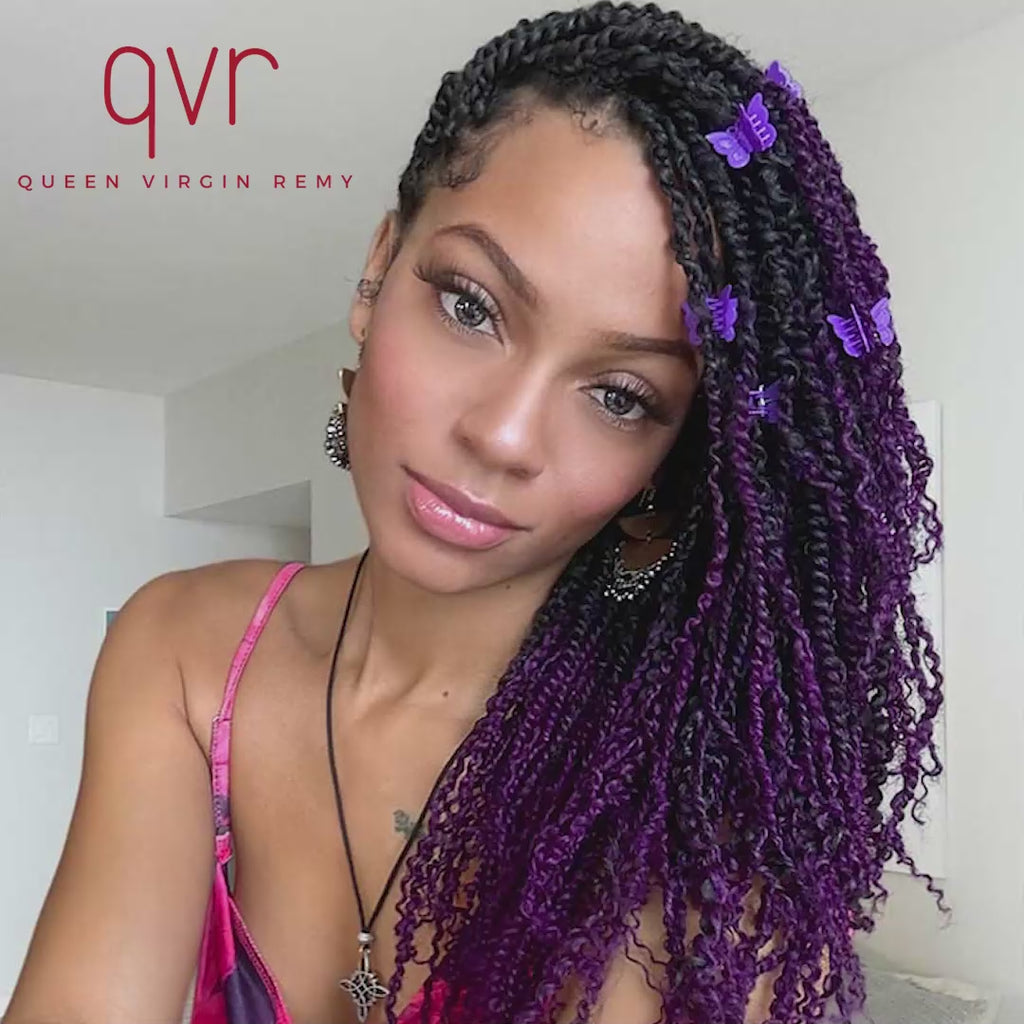 qvr t1b/purple afro kinky passion twist crochet braiding hair
