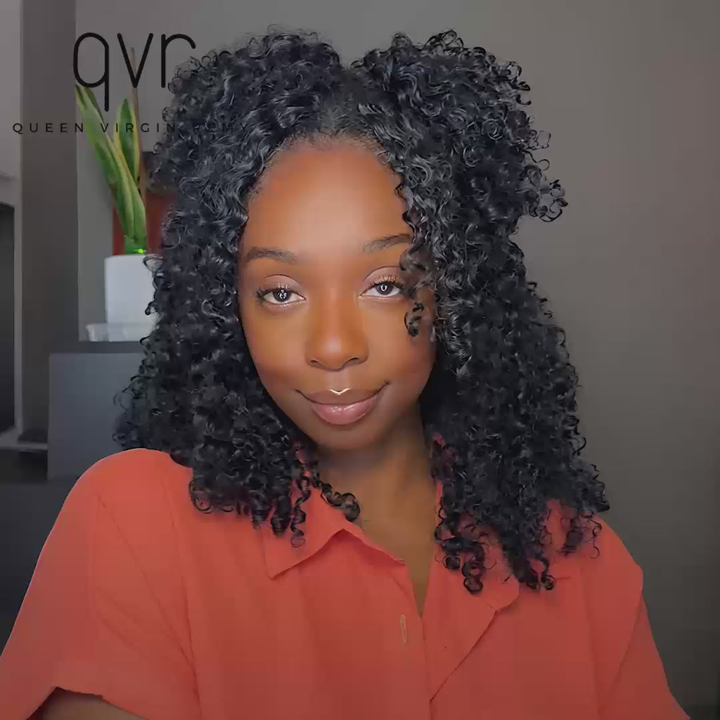qvr small curl crochet human hair with natural texture
