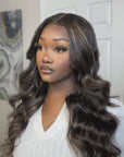 human hair wigs 13x4 lace frontal, gold sand body wave style