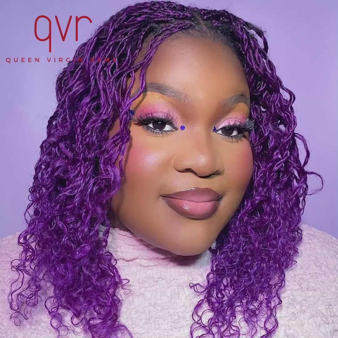 how to style purple twists with afro kinky bulk human hair extensions