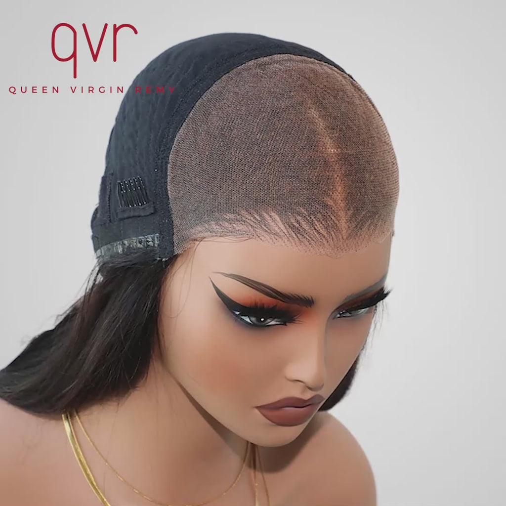 glueless human hair wigs pre plucked straight sleek style