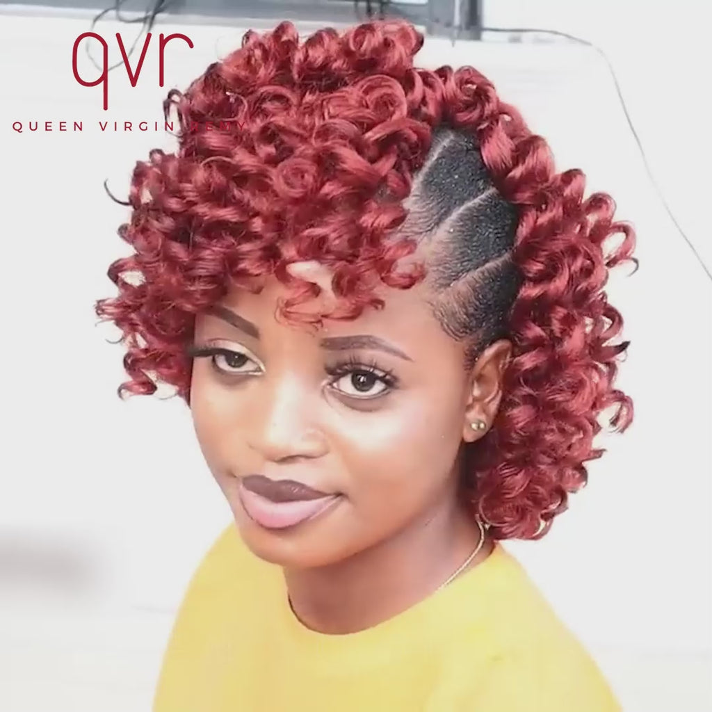 installation of QVR curly crochet bulk hair extensions