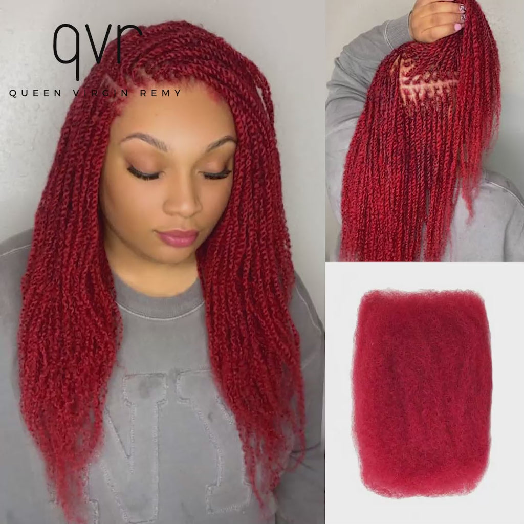 upgrade red afro kinky human bulk hair